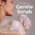 Mainbasics Bath Shower Loofah Sponge Pouf Body Scrubber Exfoliator Body Wash Sponge (Set of 3, Airy Blossom)