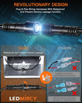 Light Bar,Ledmircy 7 Inch LED Light Bar Kit with round Toggle Switch Wiring Harness 2 Lead White LED Pod Lights Triple Rows Spot Flood Combo Beam