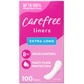 Carefree Panty Liners for Women, Extra Long, Unwrapped, Unscented, 100Ct |Pantiliners, Carefree Liners, Daily Liners for Women, Light Periods and