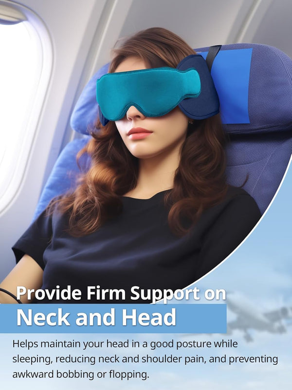 Travel Pillows for Airplanes, FSA HSA Eligible Approved Travel Accessories for Long Flight, Car Travel Pillow for Kids, Eye Mask for Sleeping