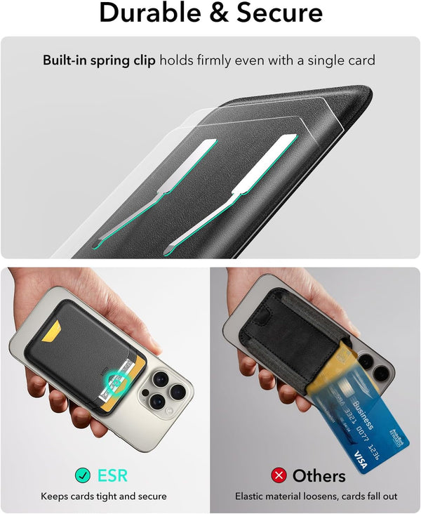 ESR for Magsafe Wallet, Iphone Wallet with 5-Card Holder, Secure-Grip Finger Loop, Magnetic Card Holder for Iphone 15/14/13/12 Series, Not for