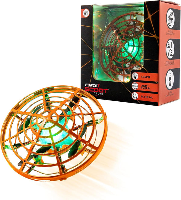 Force1 Scoot Skeet Mini Drone Electronic Shooting Game for Kids (Drone Only)- Hand Drones for Kids Compatible with Scoot Skeet LED Blaster,