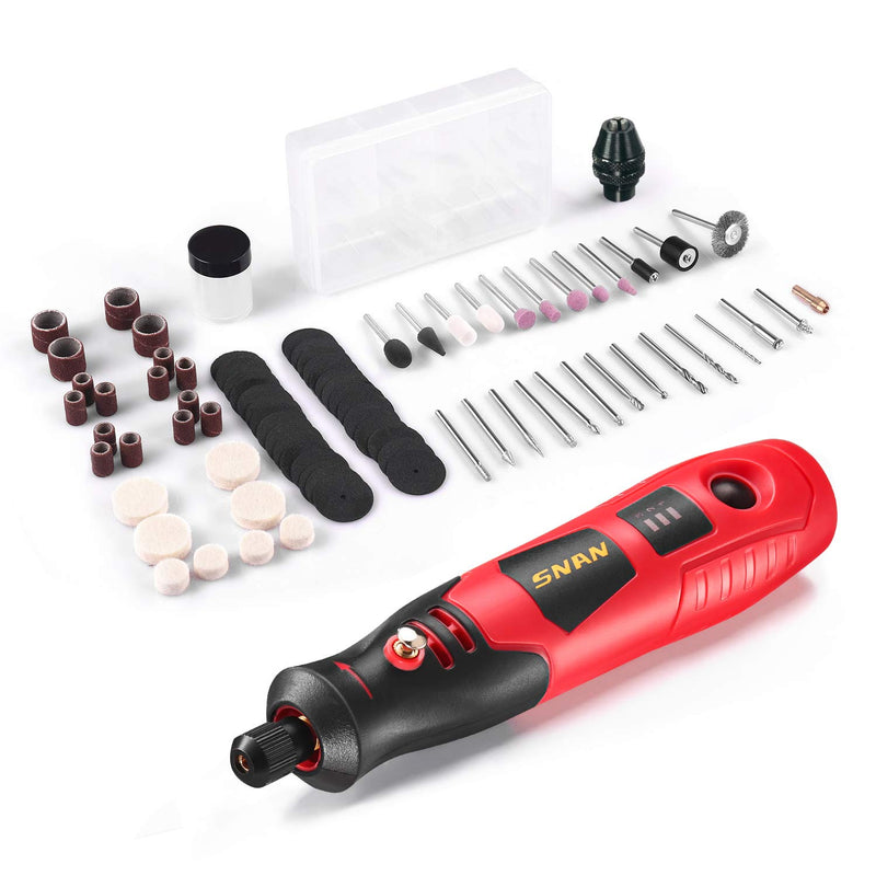 SNAN Cordless Rotary Tool Kit,1500Mah with 80 Accessories 3.7V Li-Ion,Mini Portable Rotary Tool, USB Charging, for Delicate & Light DIY Small Projects
