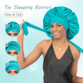 BONNET QUEEN Satin Bonnet Cool Breathable Single Layer Silk Bonnet for Sleeping Women Hair Bonnet Night Sleep Cap Scarf Wrap for Curly Hair with