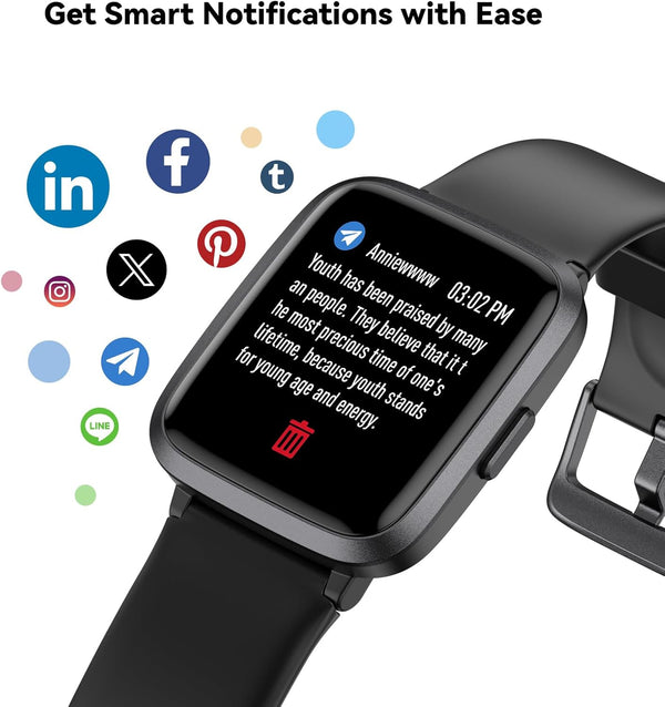 Fitness Tracker Watch with Heart Rate Monitor, Large Screen Activity Tracker with Pedometer, Sleep Monitor, Calories & Step Counter, 5ATM