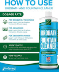 Birdbath & Fountain Cleaner - 16 Oz Fountain Maintenance Outdoor Indoor - Bird Bath Cleaner