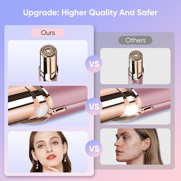 Facial Hair Remover for Women- as Seen on TV Painless Face Shaver -Mini Hair Remover, Electric Razor Shaver Portable Bikini Epilator for Lips,
