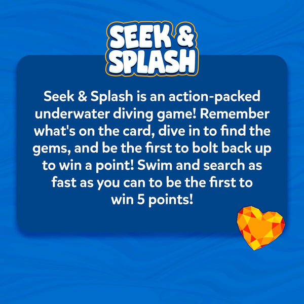 Skillmatics Seek & Splash Diving Gem Toys - Underwater Search and Find Game, Perfect for Swimming Pool & Summer Fun for Kids, Gifts for Boys &