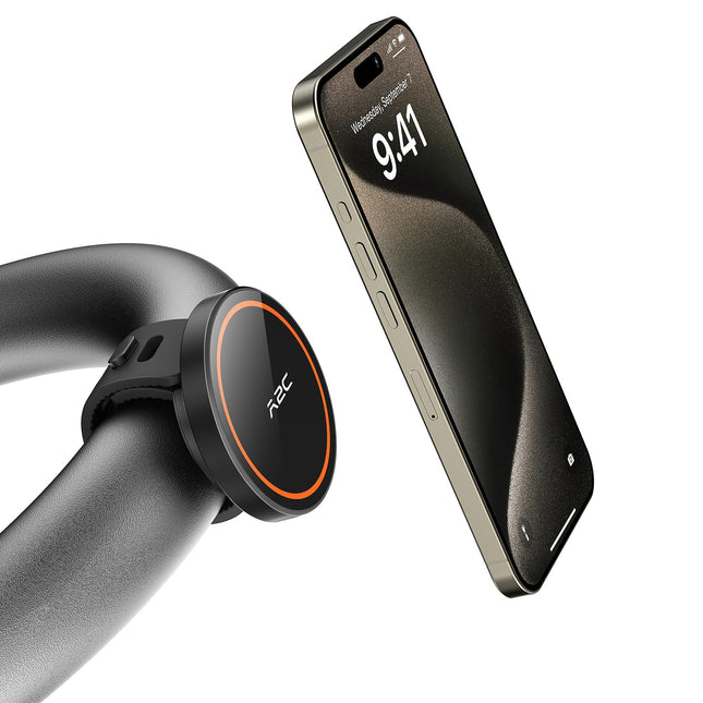 A2C Gym Fitness Phone Mount for Magsafe - 17 N52 Strong Magnets Stable and Secure Phone Mount with Adjustable Strap, Com