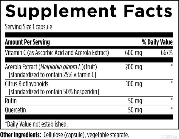 Designs for Health Stellar Vitamin C + Quercetin Supplements - Citrus Bioflavonoids + Quercetin with Vitamin C and Zinc for Enhanced Immune