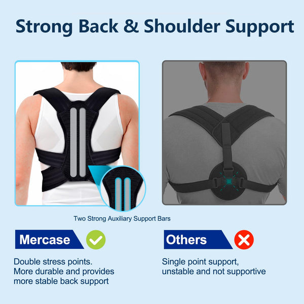 Mercase Posture Corrector for Men & Women, Adjustable Back Brace for Upper Back & Shoulder Support, Pain Relief & Better Posture, Extra Large