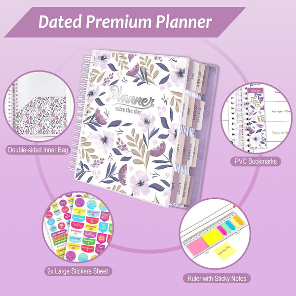Planner 2025-2026, 18 Months Large Academic Daily Weekly Monthly Planner Organizer, Jan. 2025 - June 2026, 8.5X9.8" Agenda with Page Tabs,