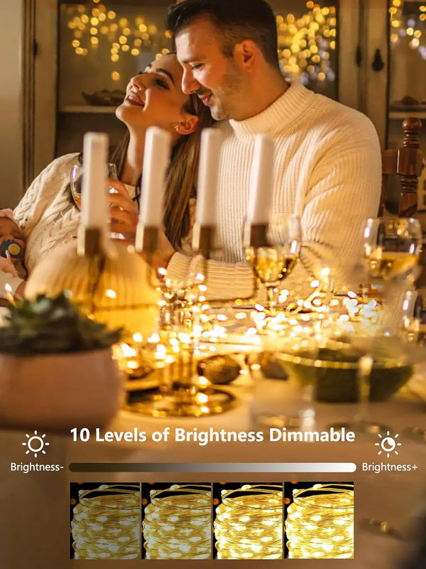 4 Pack 100 LED Fairy Lights Battery Operated with Remote, 33FT Waterproof Twinkle Lights with Timer & 8 Modes, Fairy String Light Outdoor Indoor