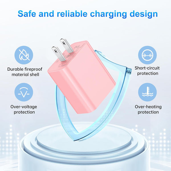 Dayaoncy Compatible with Iphone 16/15 Charger Fast Charging, 20W USB C Wall Charger with 3Pack 10FT USB C to C Cable, Type C to Type C Fast