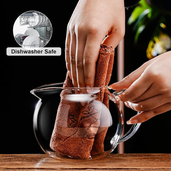 PARACITY Glass Teapot Stovetop 22 Oz/650Ml, Tea Pot with Removable 18/8 Stainless Steel Infuser, Borosilicate Clear Tea Kettle, Teapot Blooming