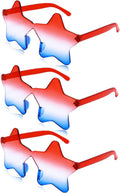 4Th of July Glasses with Red White and Blue Style for Independence Patriots Labor Day American USA Flag Sunglasses