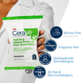 Cerave Hydrating Facial Cleansing Makeup Remover Wipes, Plant Based Face Wipes, Biodegradable in Home Compost, Face Wash Cloth, Suitable for
