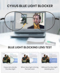 Cyxus round Blue Light Glasses for Men Women Wire Frame UV Blocking Computer Glasses Clear Lens Metal Ultralight Eyewear