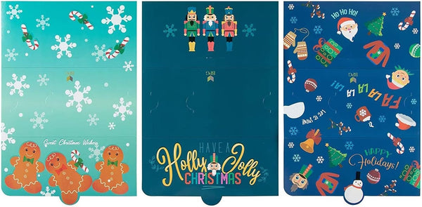 Sustainable Greetings 36 Pack Christmas Money Holders for Cash, Money Holders for Christmas Gifts, Holiday Cards with Envelopes, 6 Holiday Designs