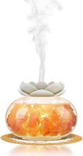 Essential Oil Diffusers Aromatherapy Diffuser: Vyaime Salt Lamp Diffuser for Home Bedroom Office, Pink Crystal Himalayan Cute Lotus Auto Shut-Off