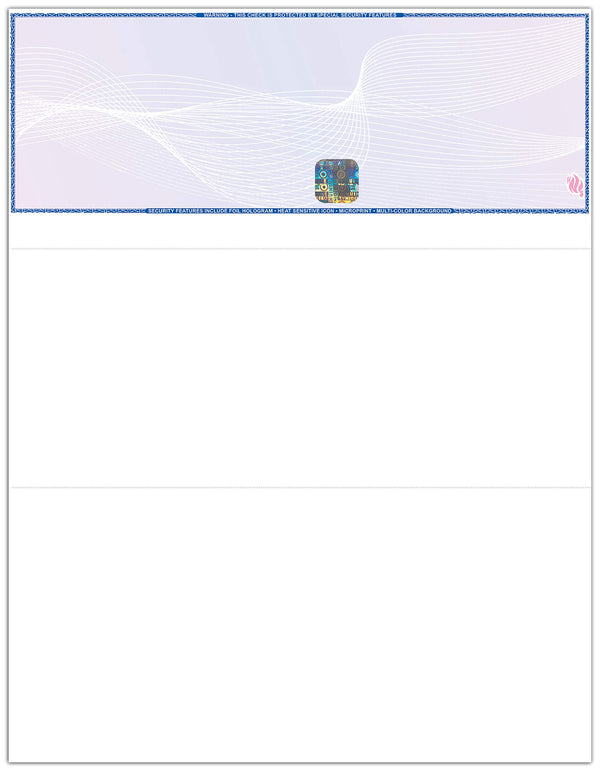 EZ Checks High Security Check Paper with Hologram & 20 Security Features | 500 Sheets | Quickbooks Compatible (Blue/Maroon, Check at Top)