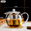 PARACITY Glass Teapot Stovetop 22 Oz/650Ml, Tea Pot with Removable 18/8 Stainless Steel Infuser, Borosilicate Clear Tea Kettle, Teapot Blooming