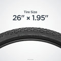 Schwinn Replacement Bike Tire, Folding Mountain Bike Tire, High Traction Knobs, Steel Bead Construction, Standard Bike Tires, Bicycle Replacement