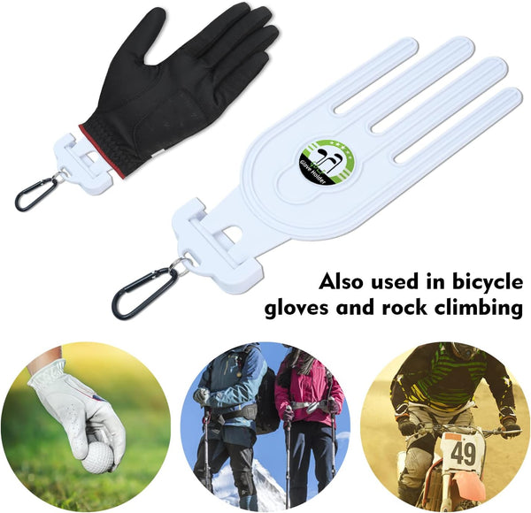 Golf Glove Holder Stretcher, 2PCS Durable Glove Support Frame Dryer Shaper Tool Accessories for Sports Gloves Maintenance, White, One Size