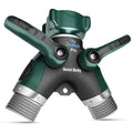 2WAYZ Hose Splitter 2 Way Heavy Duty Outdoor Faucet and Garden Connector - Water Spigot Splitter - Durable All-Metal Y Adapter with Shut-Off Valve