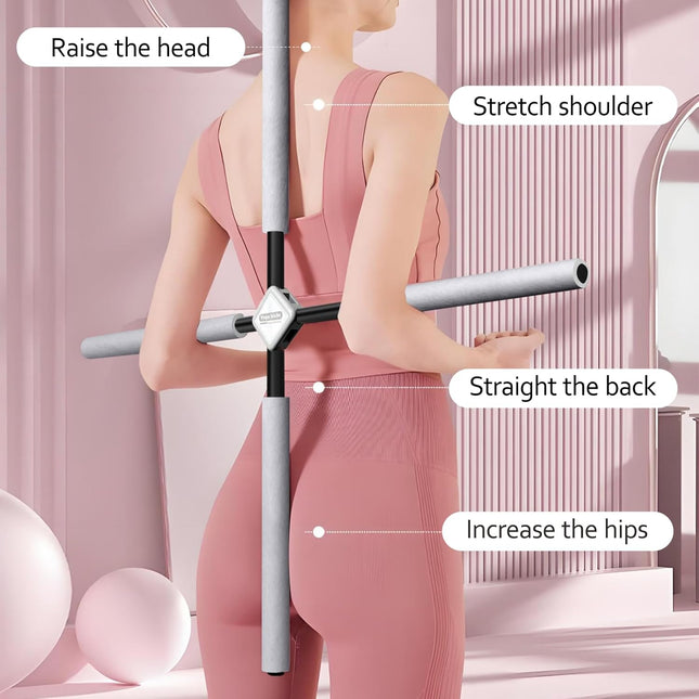 Back Straightener Posture Corrector|Yoga Stick Stretching Tool for Women and Men|Portable Posture Corrector Pole,Stretch