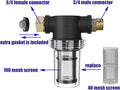M MINGLE Garden Hose Filter for Pressure Washer Inlet Water, Inline Filter for Sediment, 40 Mesh Screen, Extra 100 Mesh