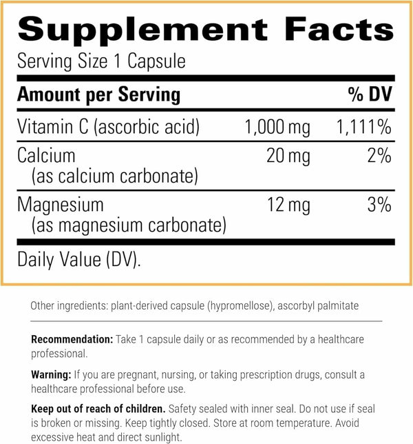 Integrative Therapeutics Buffered Vitamin C Capsules 1,000 Mg - Immune Support Supplement* - Antioxidant Support* - Gentle Formula - Gluten Free -