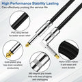 Guitar Cable, Guitar Cord 10Ft, AMP Cord for Bass & Electric Guitars/Keyboard/Mandolin, Pro Audio Instrument Cable (Right Angle to Straight, Black)