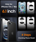 SPIDERCASE Designed for Iphone 16E Case, Magnetic Translucent with 2PCS Tempered Glass Screen Protector Anti-Fingerprint Anti-Scratch, Gray