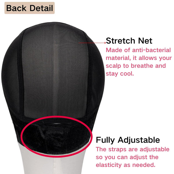 Lace Wig Grip Cap Women: 4X5 Transparent Swiss Lace Front - Non-Slip Wig Gripper for Keeping Wigs in Place - Adjustable Elastic Headband with