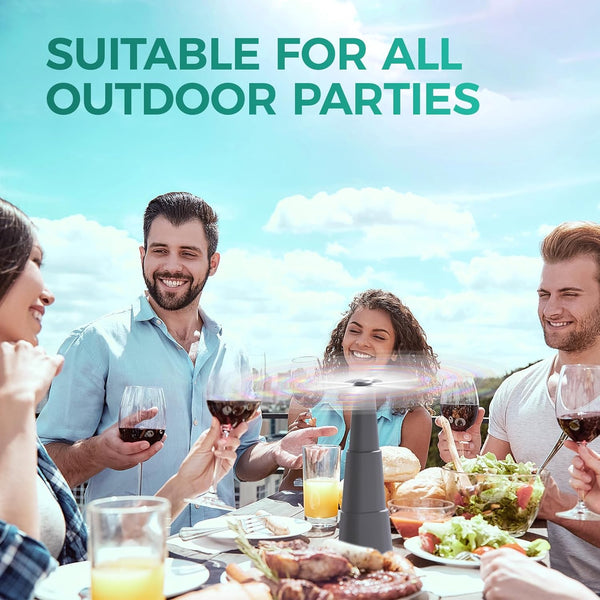 Portable Battery Powered Food Fans for Tables up to 15 Hours Working Time, 2-Pack Indoor Outdoor Mute Food Fan with Hook, Tabletop Fan for Home