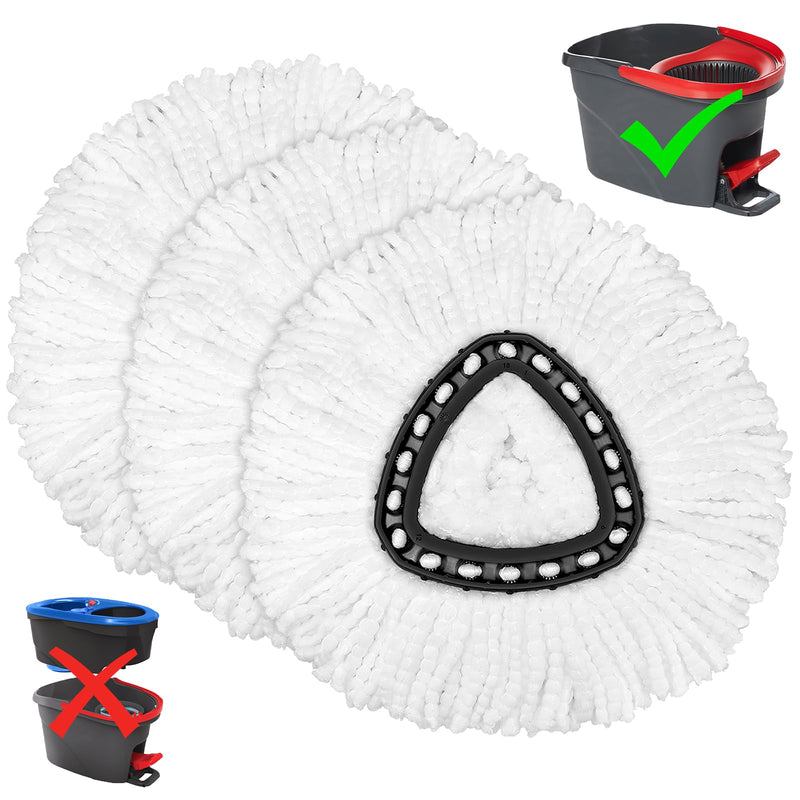 3 Pack Mop Replacement Heads for O-Ceda Mop Replace Head Easywrin Spin Mop Heads Replacements, Microfiber Spin Mop Refills, Easy Cleaning Mop Head