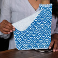 The Useless Brand Reusable Paper Towels Roll | Washable Cotton Flannel Sheets W/Cardboard Roll | Fits on Most Holders (Waves, 12 Towels)