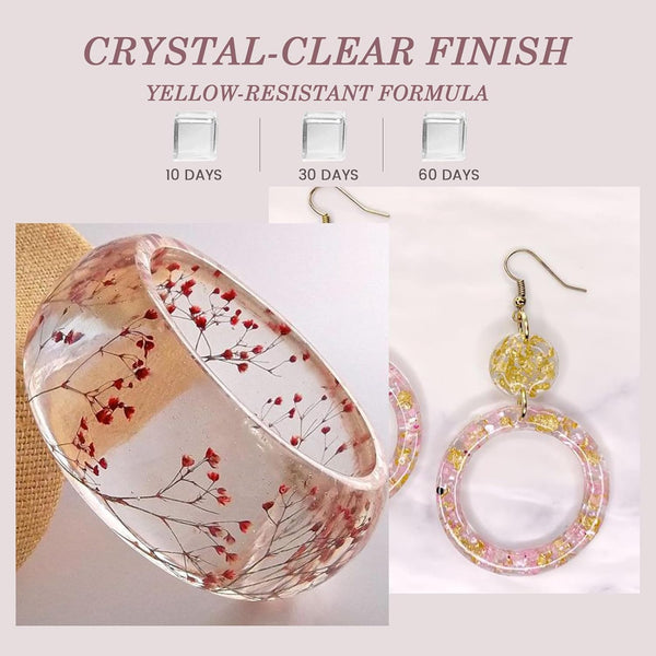 Bsrezn 1000G UV Resin Hard, Crystal Clear Solar Activated UV Glue for Jewelry Making (1000G)