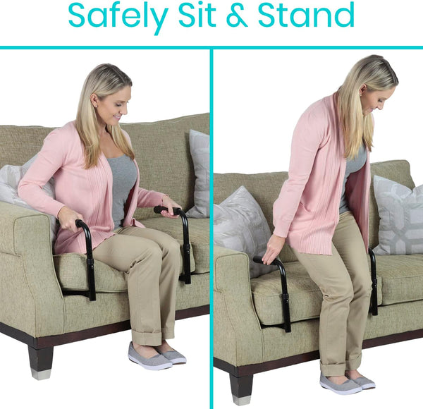 Vive Stand Assist - Mobility Standing Aid Rail for Couch, Chair - Assistance Handle for Patients, Elderly, Seniors and Disabled - Safety Grab Bar
