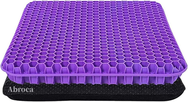 Gel Seat Cushion for Long Sitting, Double Thick Office Desk Home Wheelchair Seat Cushions for Back Hip Sciatica Tailbone Pain Sore Pressure