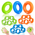Pnrskter Hand Grip Strengthener, Finger Exerciser, Grip Strength Trainer (6 Pcs),New Material,Forearm Grip Workout, Finger Stretcher, Relieve