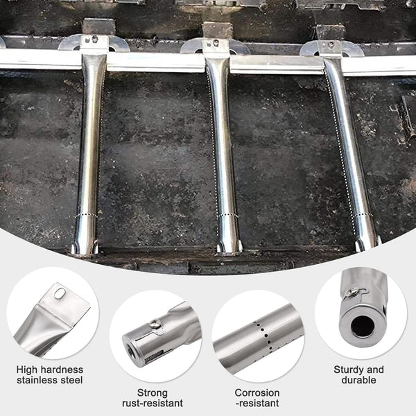 Grill Replacement Parts for Brinkman Brinkmann 810-2410-S 810-2411-S, Stainless Steel Burner Tubes, Heat Plate Shields and Carryover Crossover