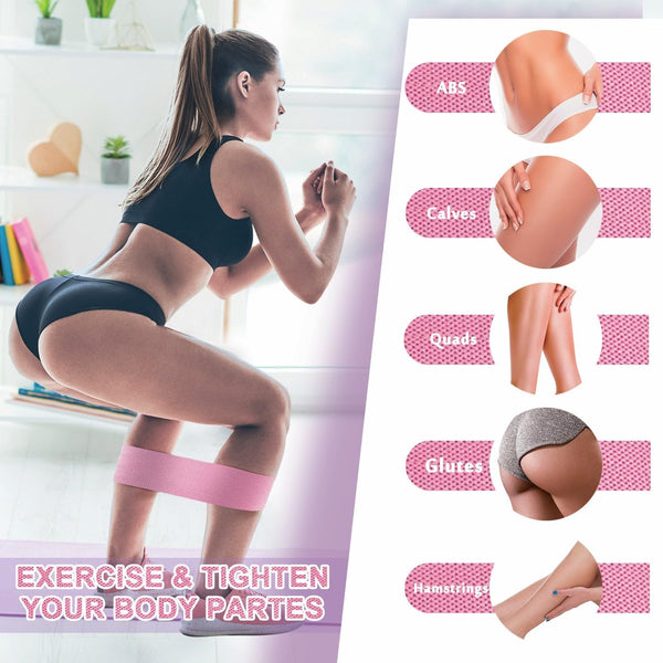 Fabric Resistance Bands for Working Out, 5 Levels Booty Bands for Women Men, Cloth Workout Bands Resistance Loop Exercise Bands for Legs Butt at