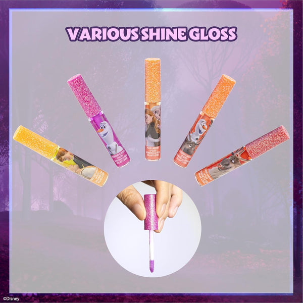 Disney Frozen 12 Piece Plant Based Lip Gloss, Girls Party Favors, First Makeup Set for Girl, Perfect for Parties, Sleepovers, and Birthday Gifts,