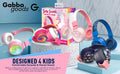 Gabba Goods Kids Safe Headphones, Foldable Tangle-Free 3.5mm Jack, Volume Limiting 85/94dB, Over-Ear with Microphone for