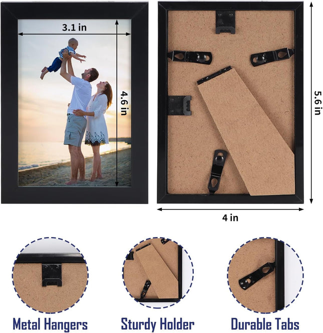Hoikwo 18 Packs 3.5X5 Small Black Multi Picture Frames Set for Family Photos, Artwork, Light Weight Bulk 3.5 by 5 Frames