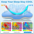 Cool Cervical Neck Pillow for Pain Relief, Ergonomic Contour Side Sleeper Pillow for Adults, Orthopedic Memory Foam Back Stomach Sleepers, 2 in 1