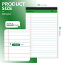KAISA White Legal Pads Writing Pads Recycled Paper 5"X8" Narrow Ruled Lined Paper Small Legal Pad Perforated 50 Sheets Hard Back Notepads Writing