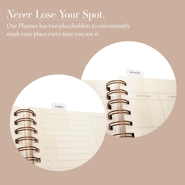 Anecdote 2025 Planner (8.5" X 10") Daily Planner Weekly Monthly Planner - 52 Weeks W/Library Buckram Cover, Brass Spiral - A4 Size Bleed-Resistant
